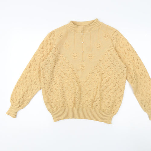 Amari Women's Beige Mock Neck Pullover Jumper Size 10-12