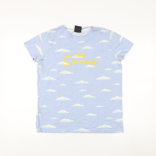 The Simpsons Blue T-Shirt Teens M Short Sleeve Crew Neck