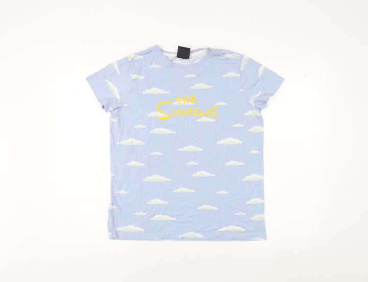 The Simpsons Blue T-Shirt Teens M Short Sleeve Crew Neck