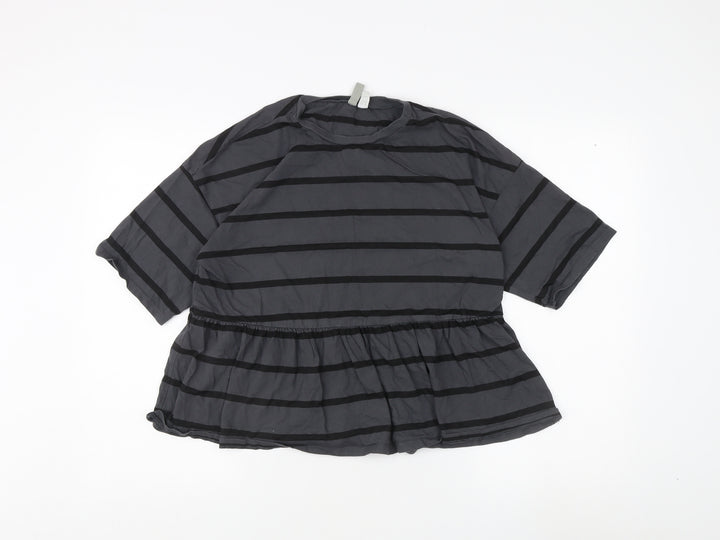 ASOS Women's Black Striped Tunic, Size 10, 3/4 Sleeve