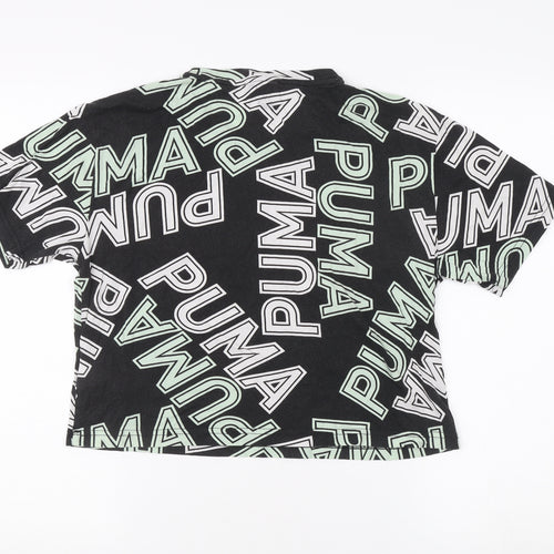Puma Unisex Kids Black Graphic T-Shirt 13-14 Years
