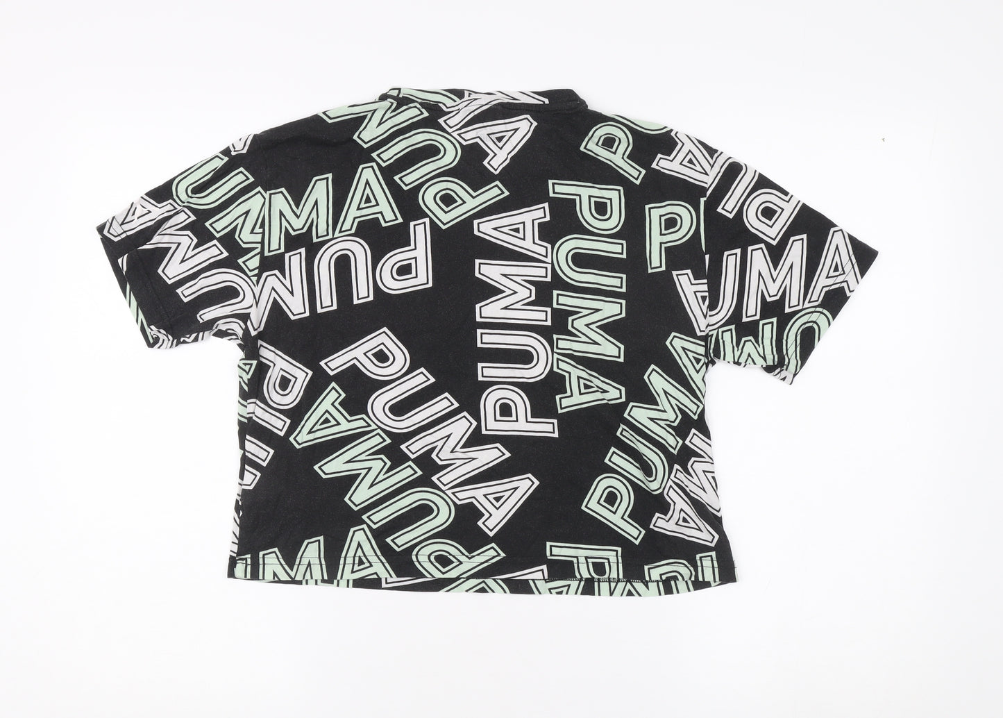 Puma Unisex Kids Black Graphic T-Shirt 13-14 Years