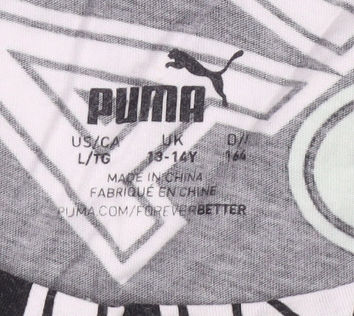 Puma Unisex Kids Black Graphic T-Shirt 13-14 Years