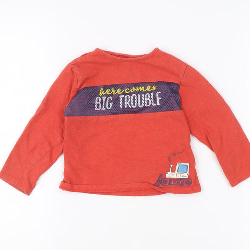 s.Oliver Unisex Baby Red Graphic Print Long Sleeve T-Shirt