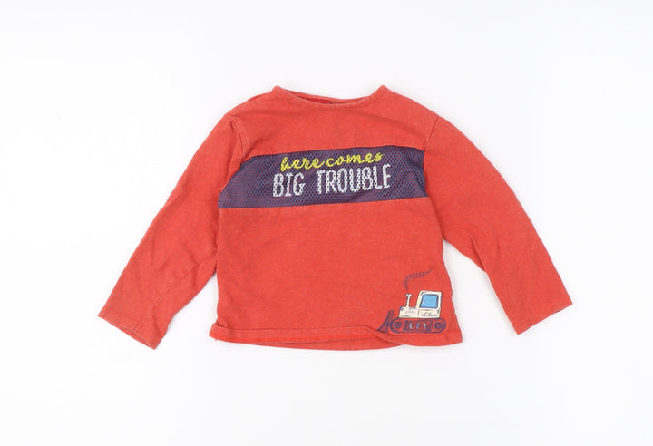 s.Oliver Unisex Baby Red Graphic Print Long Sleeve T-Shirt