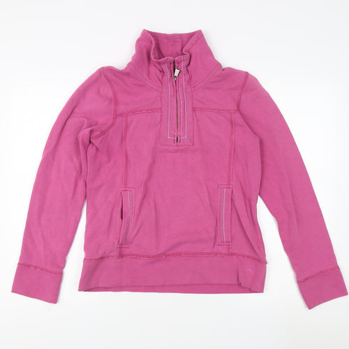 Maharaja Women's Pink Henley Sweatshirt, Size 12, 1/4 Zip