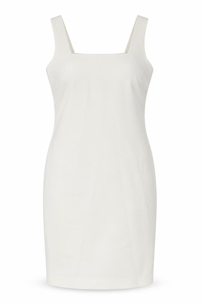 Front view of Moda International Women’s Ivory Sheath Dress, size UK 6