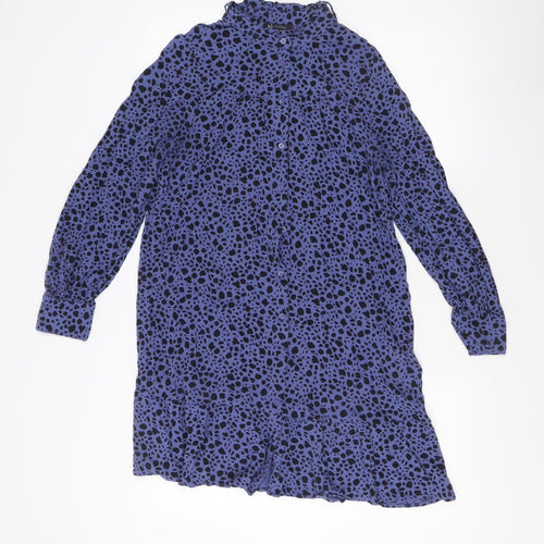 Marks and Spencer Women's Blue Animal Print Shirt Dress
