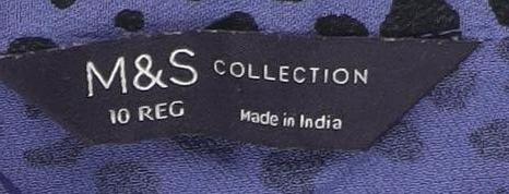 Marks and Spencer Women's Blue Animal Print Shirt Dress