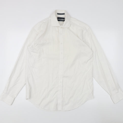 Van Heusen Men's White Dress Shirt, Size 40, Classic Fit