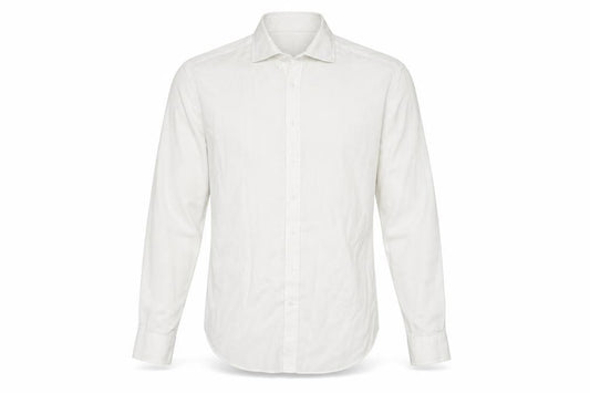 Front view of Van Heusen Men's White Dress Shirt, size 40, Classic Fit