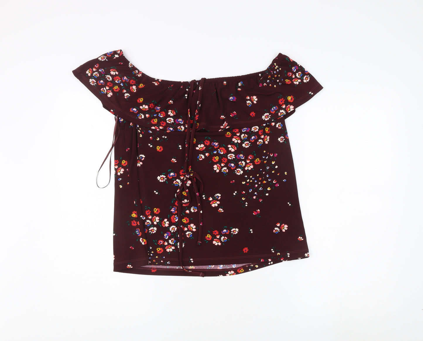 Oasis Women's Red Floral Off-Shoulder Blouse, L