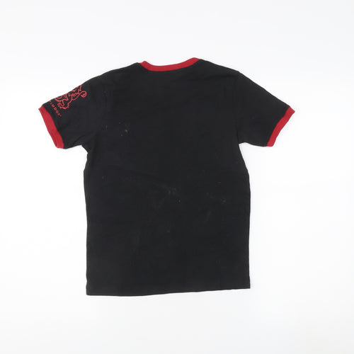 Harry Potter Boys Black Graphic T-Shirt, Size M, Casual Wear