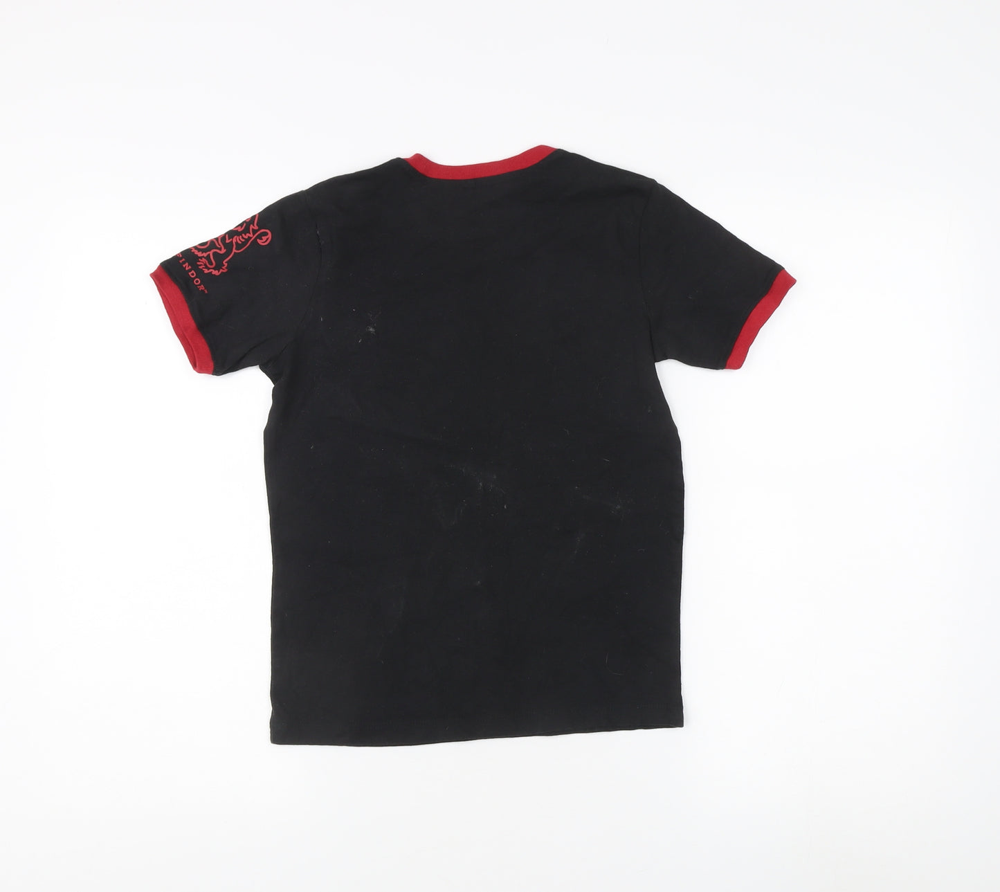 Harry Potter Boys Black Graphic T-Shirt, Size M, Casual Wear