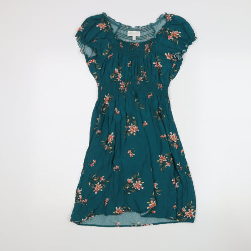 Apricot Floral Scoop Neck Dress, Size 10, Multicoloured