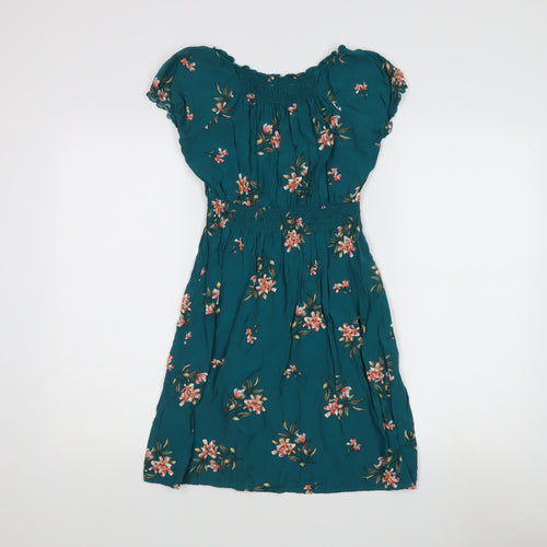 Apricot Floral Scoop Neck Dress, Size 10, Multicoloured