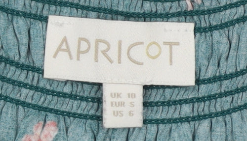 Apricot Floral Scoop Neck Dress, Size 10, Multicoloured