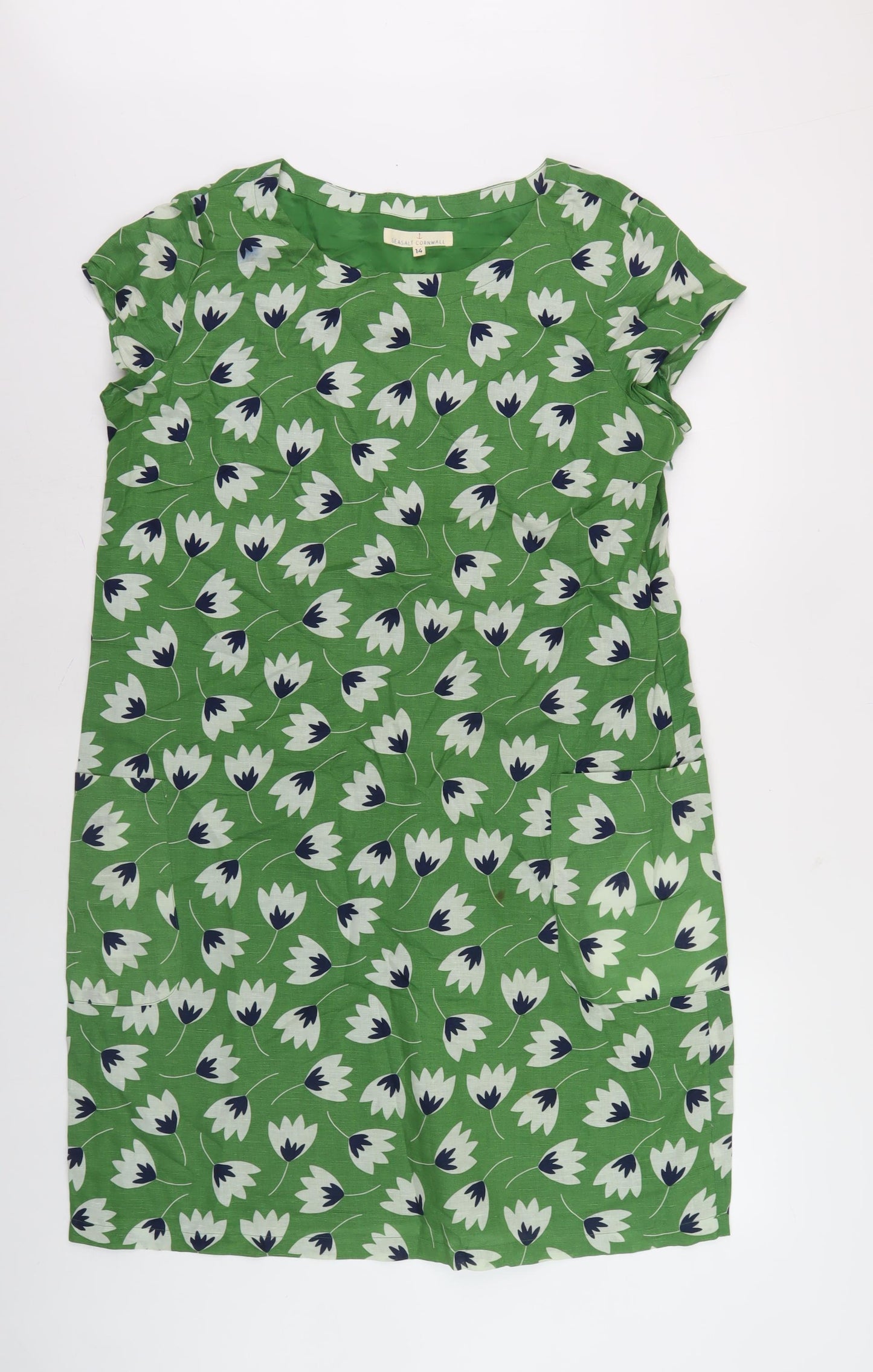 Seasalt Cornwall Women's Green Floral Dress Size 14