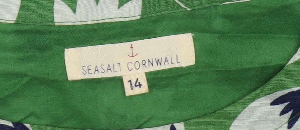 Seasalt Cornwall Women's Green Floral Dress Size 14