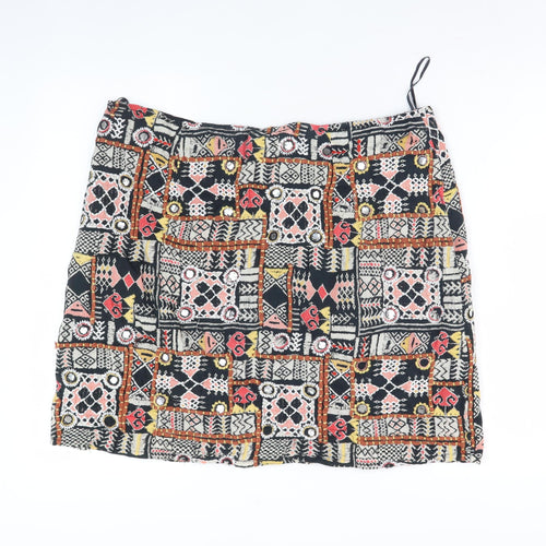Monsoon Women's Multicoloured Geometric Skirt Size 18