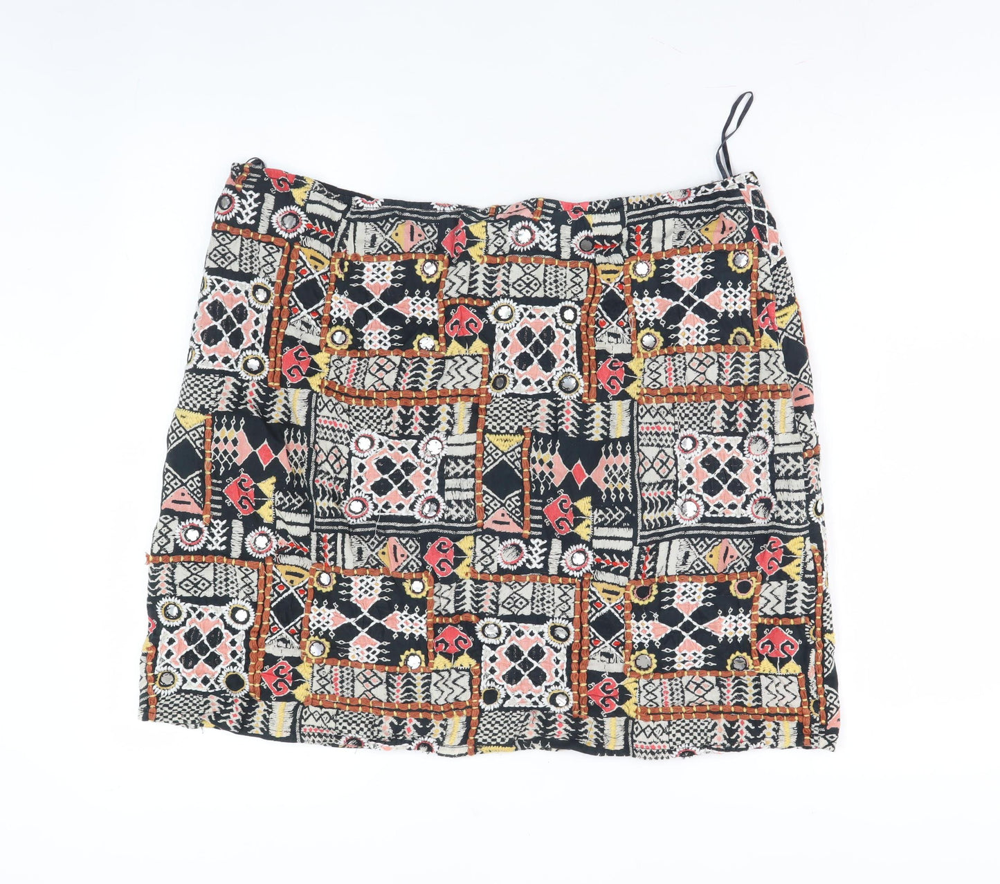 Monsoon Women's Multicoloured Geometric Skirt Size 18