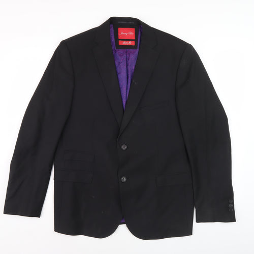 Jimmy Bee Men's Black Slim Fit Blazer Jacket 42S