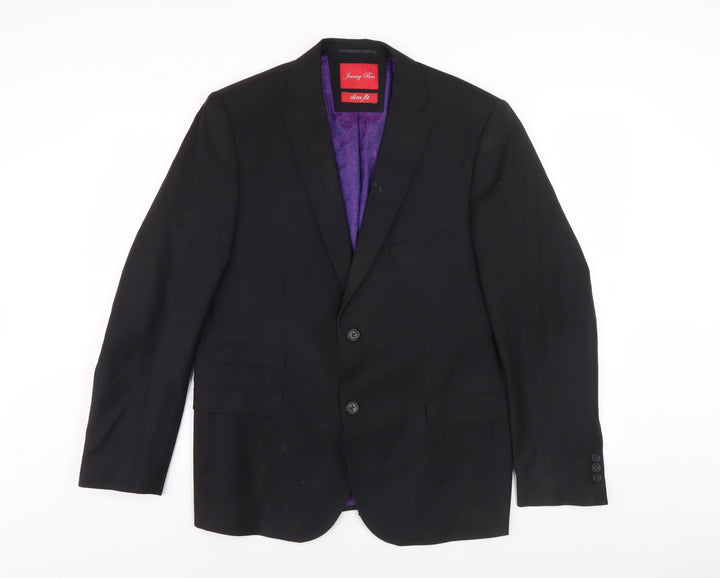 Jimmy Bee Men's Black Slim Fit Blazer Jacket 42S