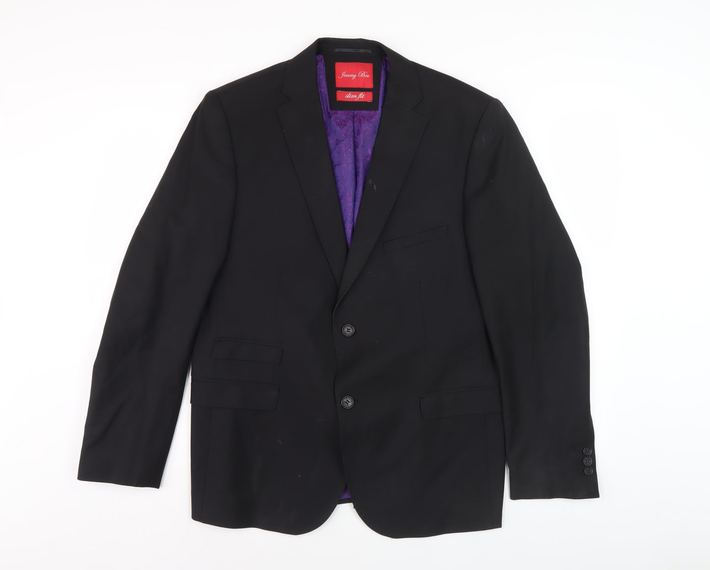 Jimmy Bee Men's Black Slim Fit Blazer Jacket 42S