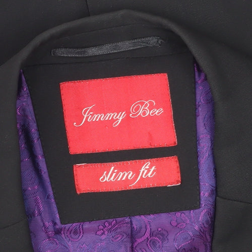 Jimmy Bee Men's Black Slim Fit Blazer Jacket 42S