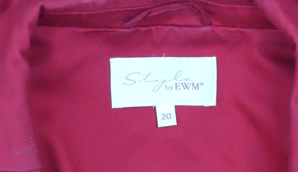 Style by EWM Women's Red Trench Coat Size 20