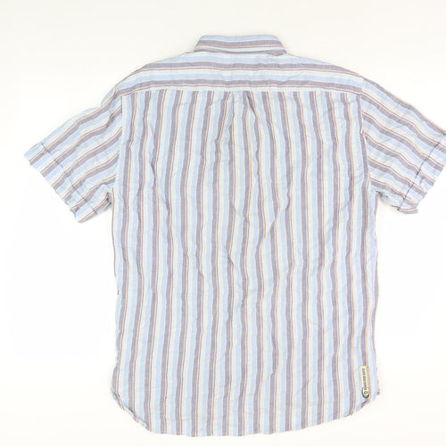Duck and Cover Men's Blue XL Striped Shirt