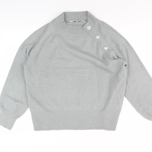 Amara Reya Women's Grey Mock Neck Jumper Size M