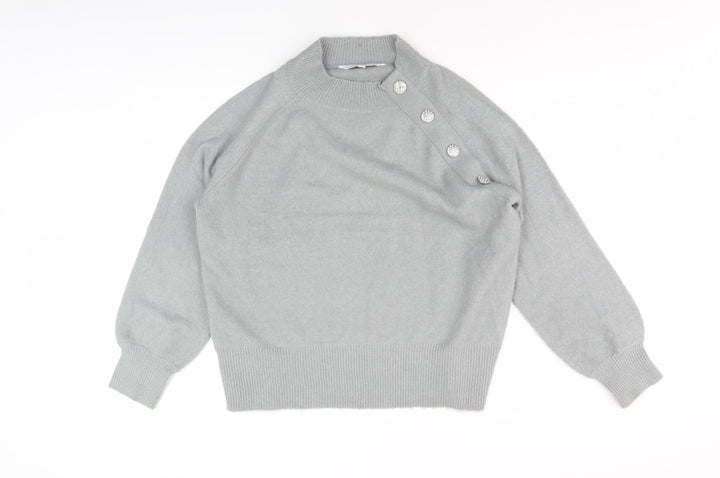 Amara Reya Women's Grey Mock Neck Jumper Size M