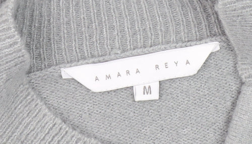 Amara Reya Women's Grey Mock Neck Jumper Size M
