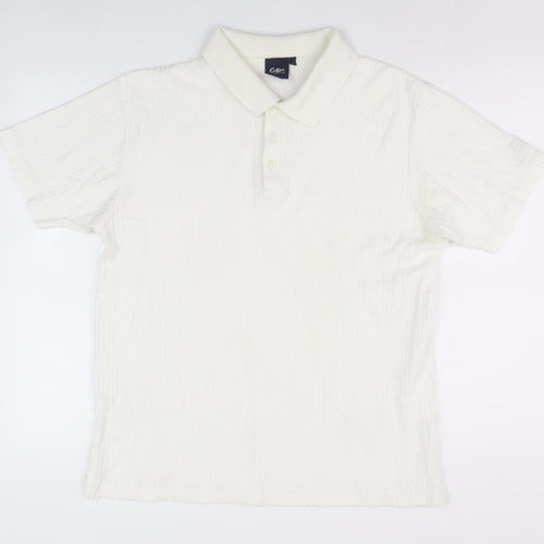 Cotton Traders Men's White Polo, Size M, Short Sleeve