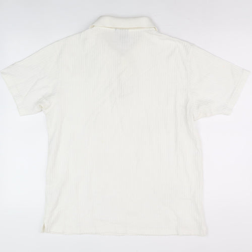 Cotton Traders Men's White Polo, Size M, Short Sleeve
