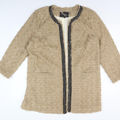 River Island Women’s Beige Floral Coat - Size 16