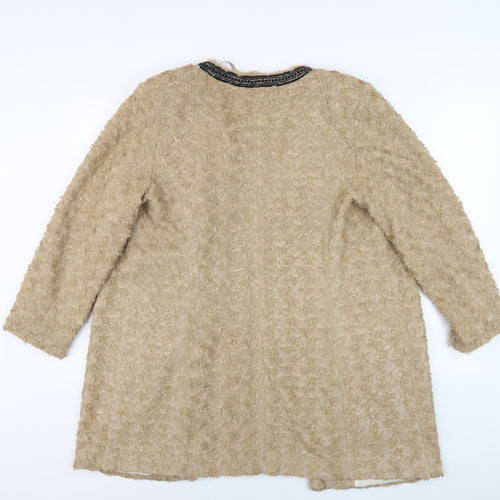 River Island Women’s Beige Floral Coat - Size 16