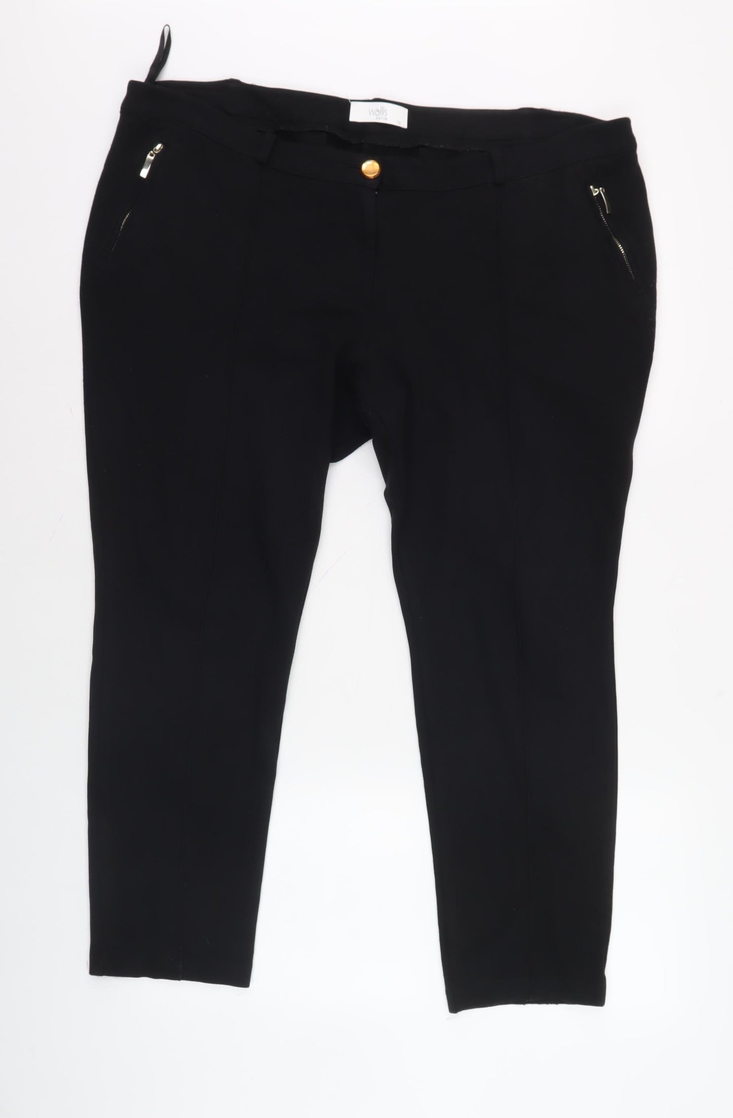 Wallis Women's Black Petite Straight Trousers Size 18