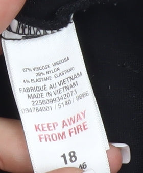 Wallis Women's Black Petite Straight Trousers Size 18