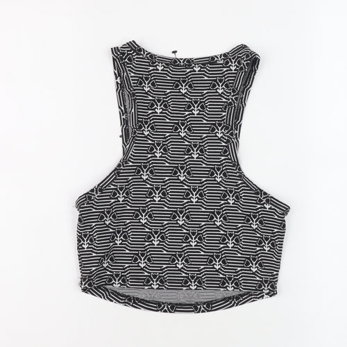 Zara Women's Black Geometric Cropped Tank Size S
