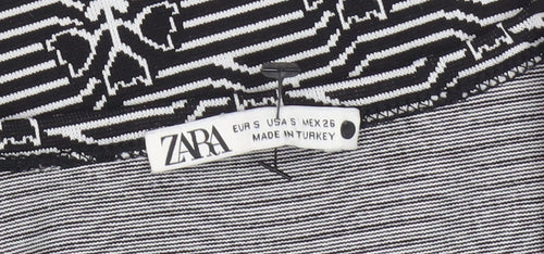 Zara Women's Black Geometric Cropped Tank Size S