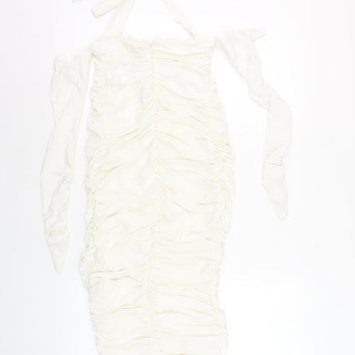 Club L London Women's White Bodycon Midi Dress Size 8