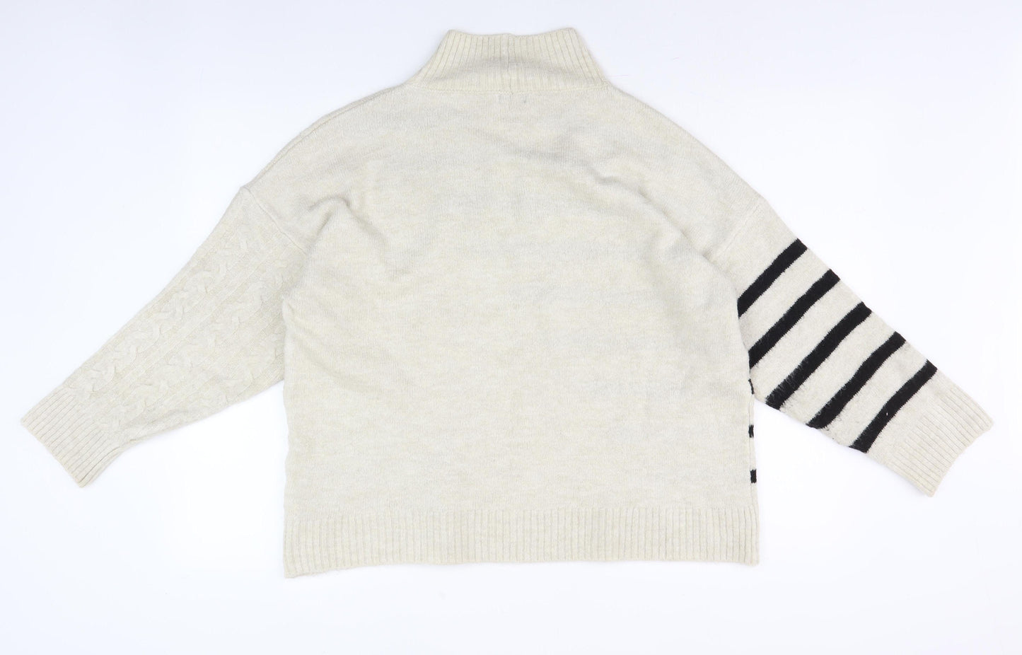 M&Co Women's Ivory High Neck Pullover Jumper L