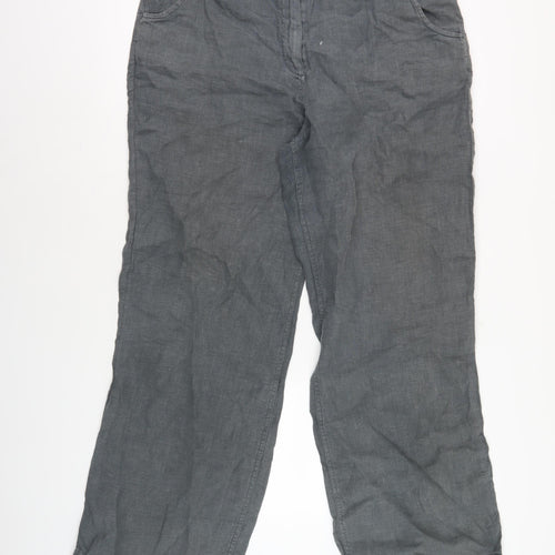 Seasalt Cornwall Women's Grey Linen Trousers, Size 16