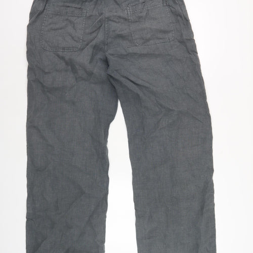 Seasalt Cornwall Women's Grey Linen Trousers, Size 16