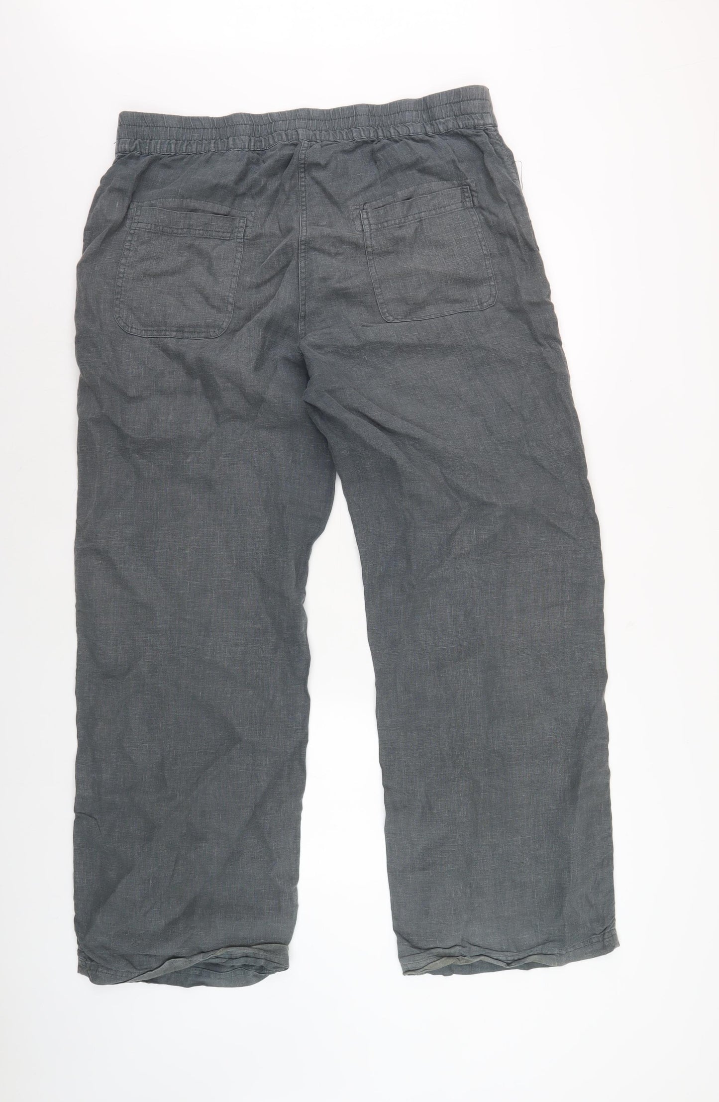 Seasalt Cornwall Women's Grey Linen Trousers, Size 16