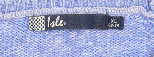 Isle Men's Blue XL Cotton Pullover Jumper