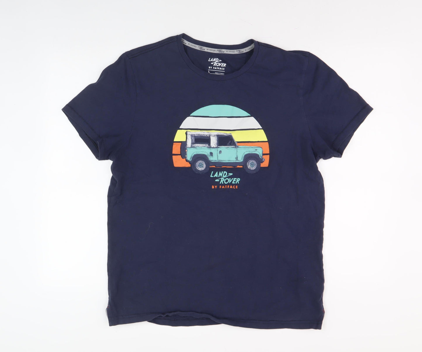 Land Rover by FatFace Men's Blue Graphic L T-Shirt