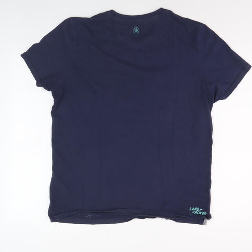Land Rover by FatFace Men's Blue Graphic L T-Shirt
